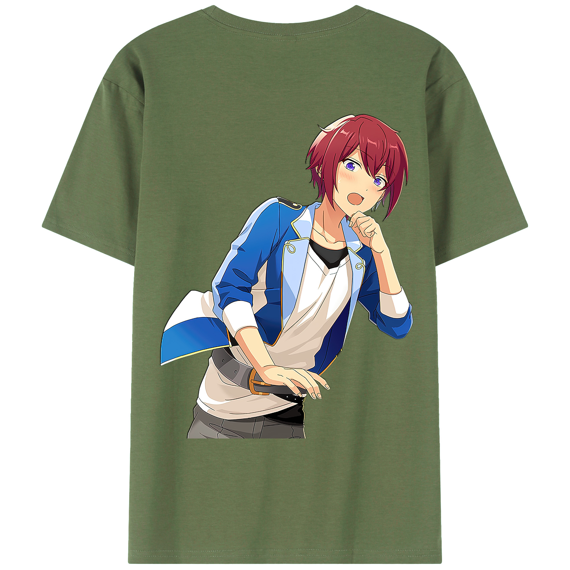 （画像用） あんさんぶるスターズ! Ensemble Stars 綿100％ メンズ半袖Tシャツ（バックプリント） 通気性